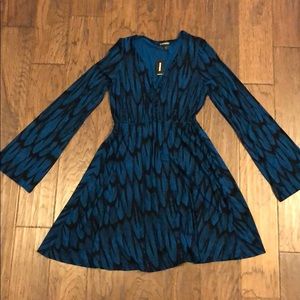Blue and black feather dress